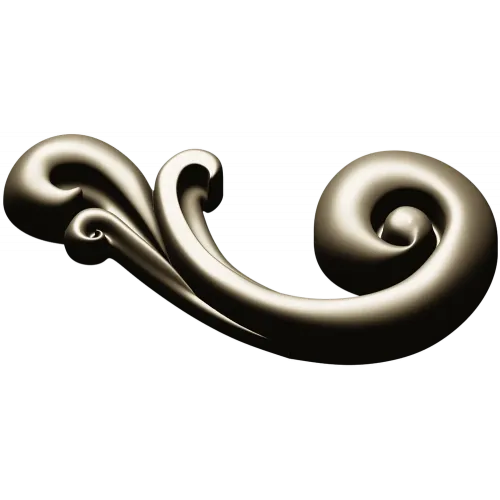 Baroque Scroll Leaf - STL 3D model for CNC carving