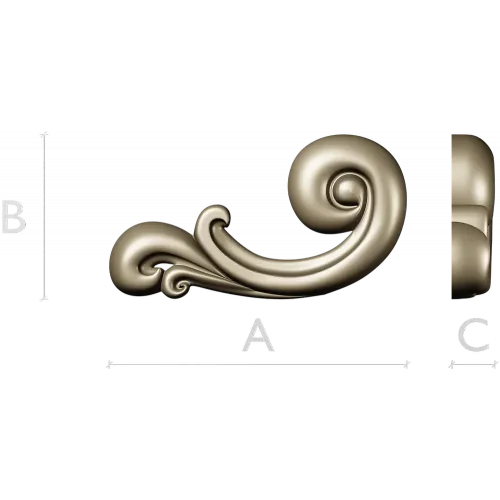 Baroque Scroll Leaf - STL 3D model for CNC carving