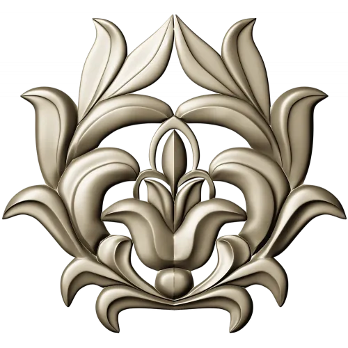 High-Relief Floral Cartouche STL for CNC Milling