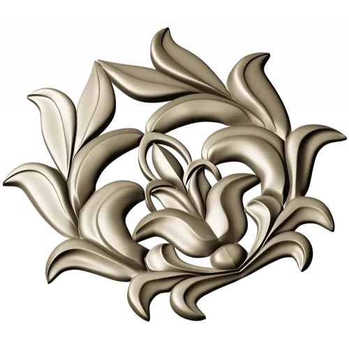 High-Relief Floral Cartouche STL for CNC Milling