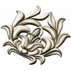 High-Relief Floral Cartouche STL for CNC Milling