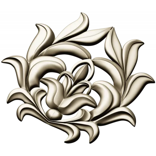 High-Relief Floral Cartouche STL for CNC Milling
