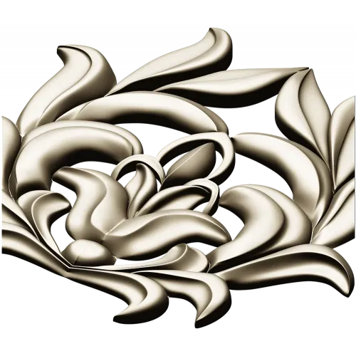 High-Relief Floral Cartouche STL for CNC Milling