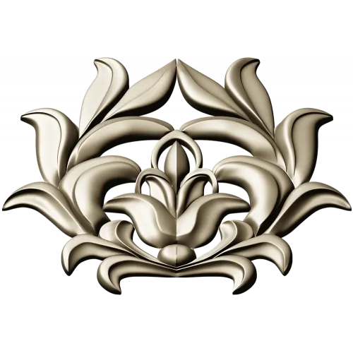 High-Relief Floral Cartouche STL for CNC Milling