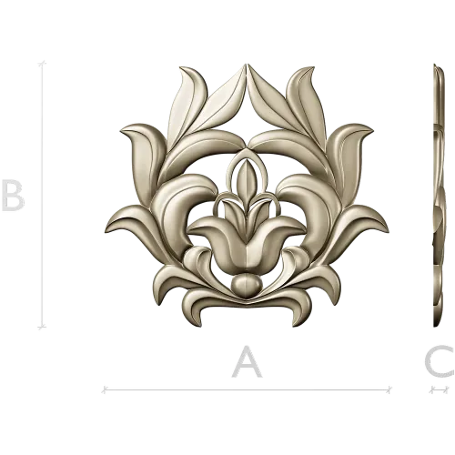 High-Relief Floral Cartouche STL for CNC Milling
