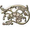 Rococo floral corner ornament - STL 3D model for CNC milling