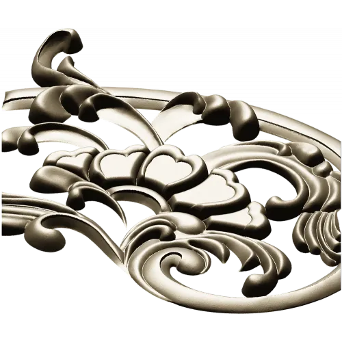 Rococo floral corner ornament - STL 3D model for CNC milling