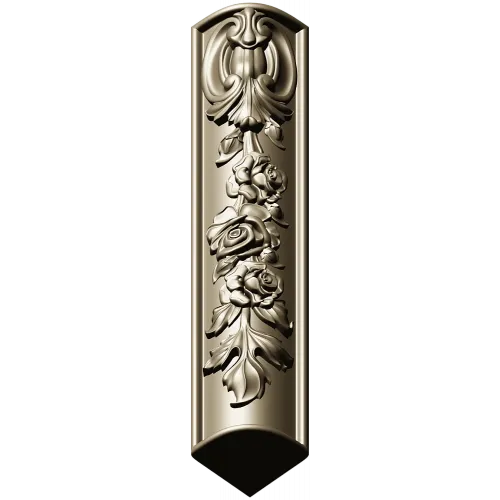 Вертикальная декоративная накладка "Розовый картуш" - STL для ЧПУ