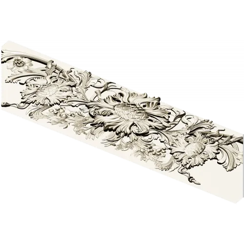 Baroque floral frieze STL 3D model for CNC