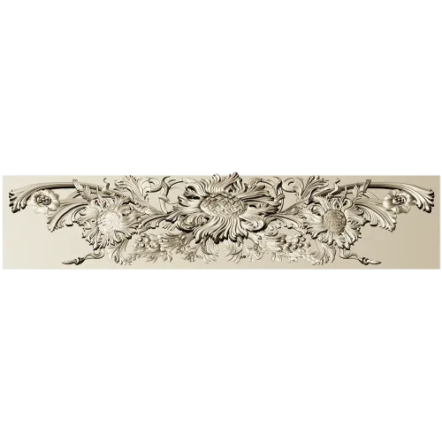 Baroque floral frieze STL 3D model for CNC