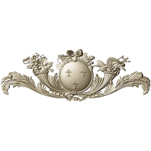 Royal Medallion Cartouche - STL 3D Model for CNC Relief
