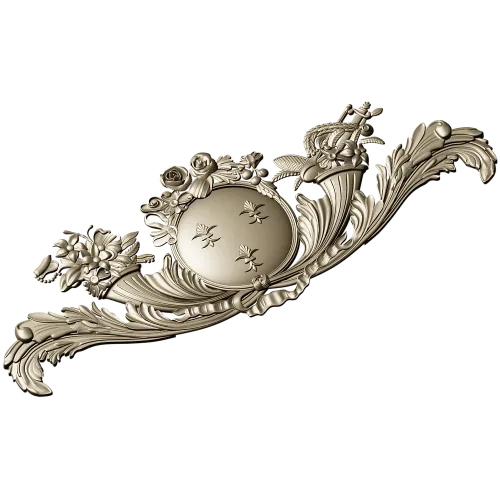 Royal Medallion Cartouche - STL 3D Model for CNC Relief