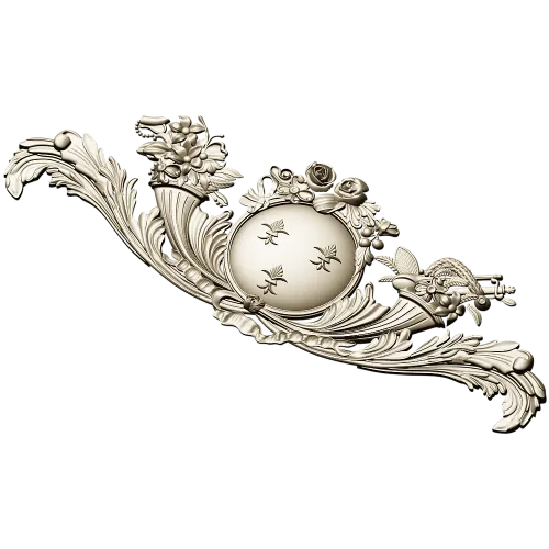 Royal Medallion Cartouche - STL 3D Model for CNC Relief