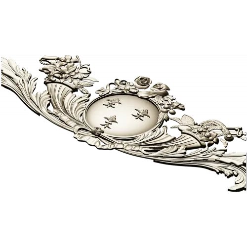 Royal Medallion Cartouche - STL 3D Model for CNC Relief
