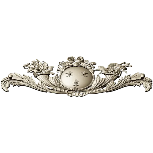 Royal Medallion Cartouche - STL 3D Model for CNC Relief