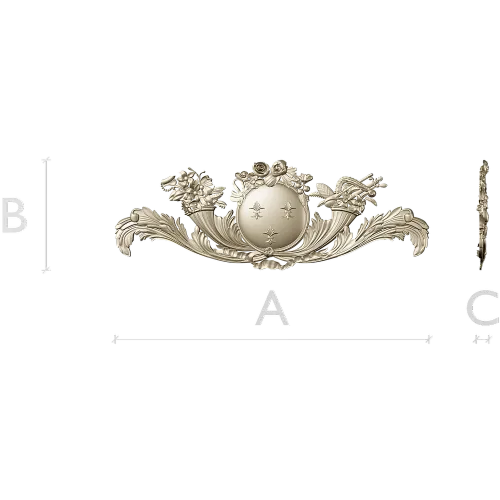 Royal Medallion Cartouche - STL 3D Model for CNC Relief