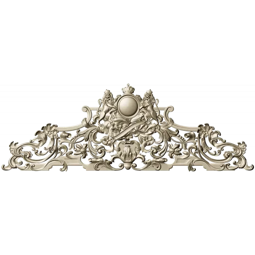 Rococo Crown Pediment - STL 3D model for CNC carving