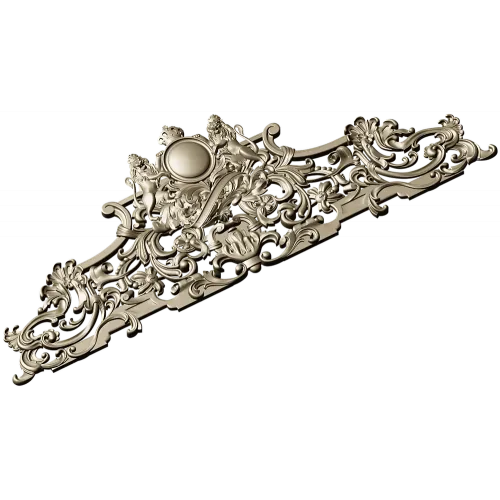 Rococo Crown Pediment - STL 3D model for CNC carving