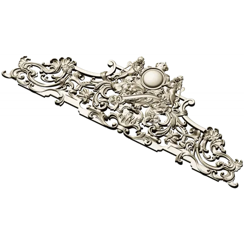 Rococo Crown Pediment - STL 3D model for CNC carving