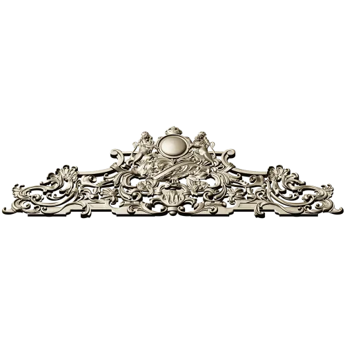 Rococo Crown Pediment - STL 3D model for CNC carving