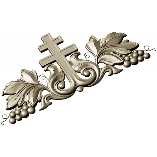 Vineyard Cross Crest - high-relief STL 3D model for CNC