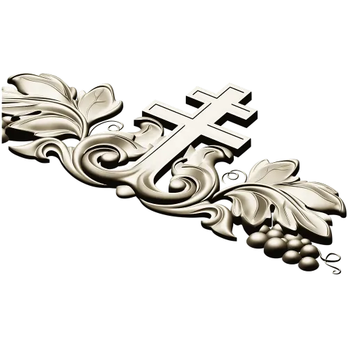 Vineyard Cross Crest - high-relief STL 3D model for CNC