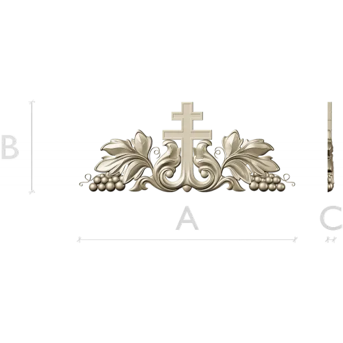 Vineyard Cross Crest - high-relief STL 3D model for CNC