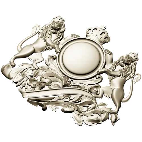 Королевский картуш со львами - STL модель для ЧПУ