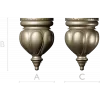 Classic acorn-style finial STL for CNC milling