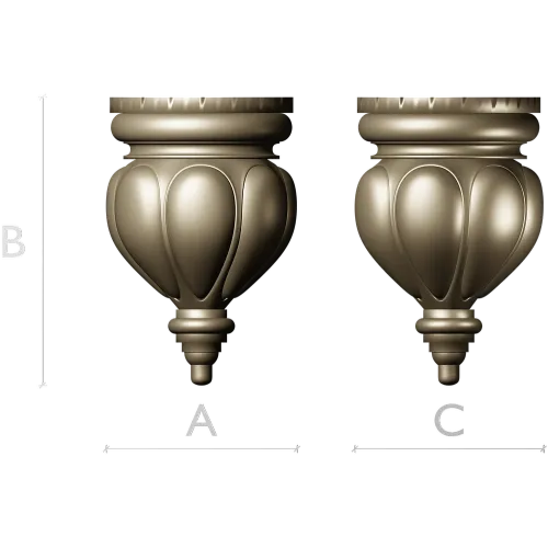 Classic acorn-style finial STL for CNC milling