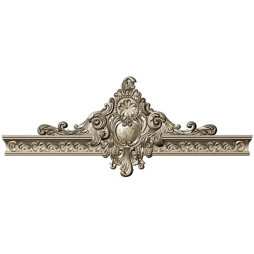 Ornate Cartouche 3D STL for CNC - High-Relief Acanthus Pediment