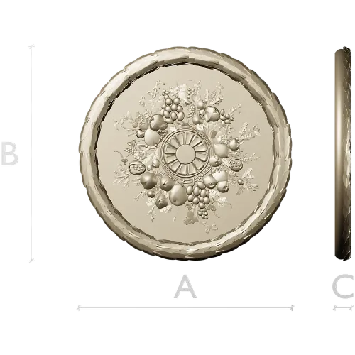 Harvest Rosette - detailed STL 3D model for CNC rosette panel
