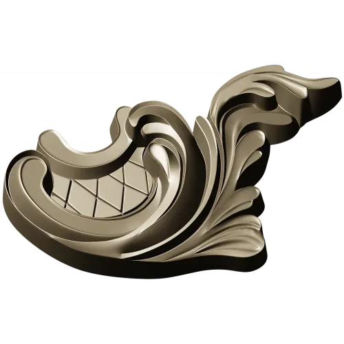 Acanthus Corner Cartouche - STL 3D Model for CNC Milling