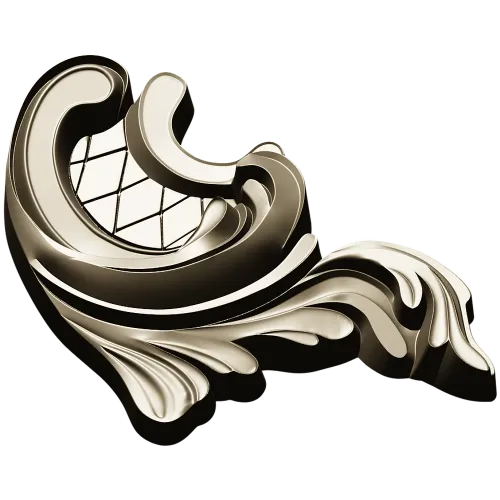 Acanthus Corner Cartouche - STL 3D Model for CNC Milling