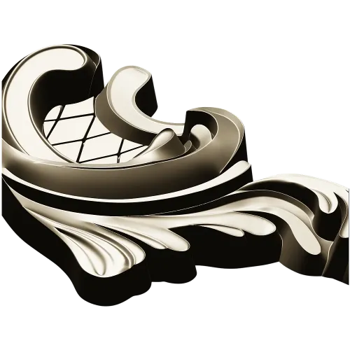 Acanthus Corner Cartouche - STL 3D Model for CNC Milling