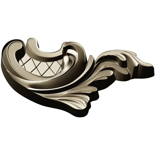Acanthus Corner Cartouche - STL 3D Model for CNC Milling