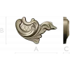 Acanthus Corner Cartouche - STL 3D Model for CNC Milling