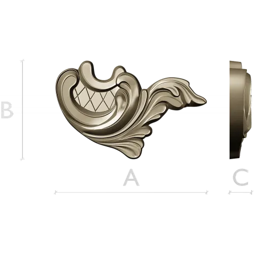 Acanthus Corner Cartouche - STL 3D Model for CNC Milling