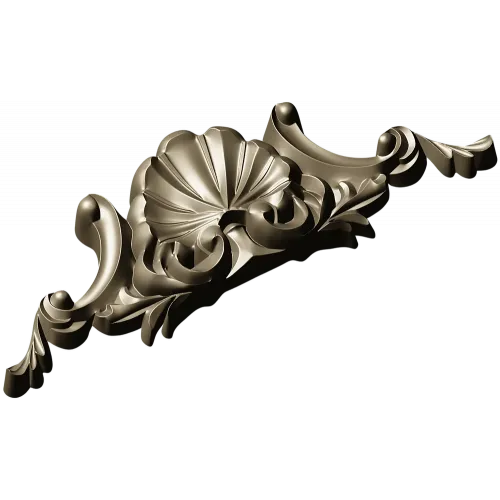 Seashell Rocaille Crest - STL 3D model for CNC