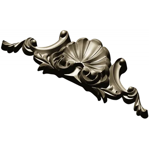 Seashell Rocaille Crest - STL 3D model for CNC