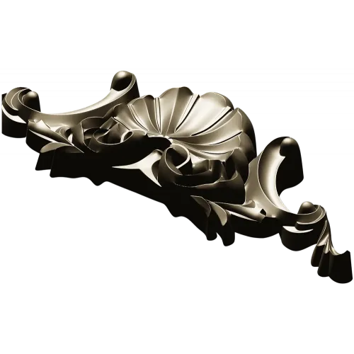 Seashell Rocaille Crest - STL 3D model for CNC