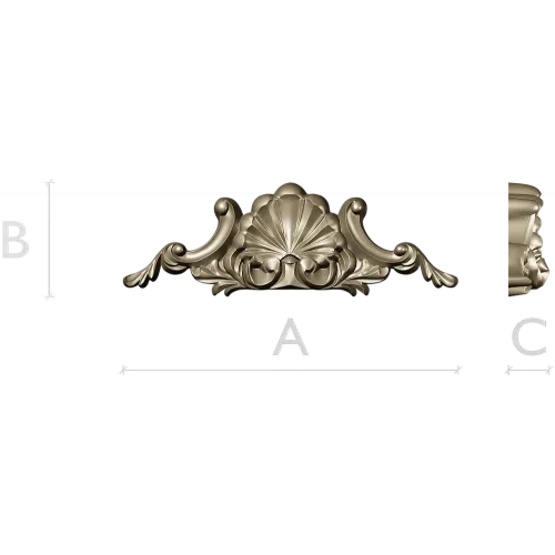 Seashell Rocaille Crest - STL 3D model for CNC