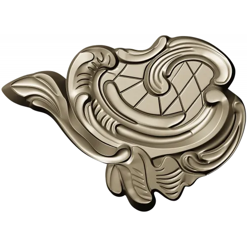 Rococo cartouche STL 3D model for CNC milling