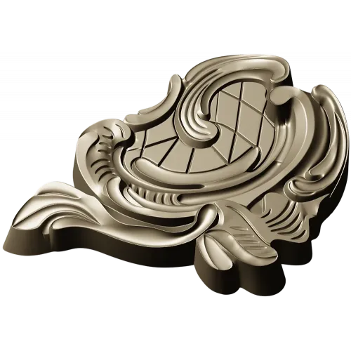 Rococo cartouche STL 3D model for CNC milling