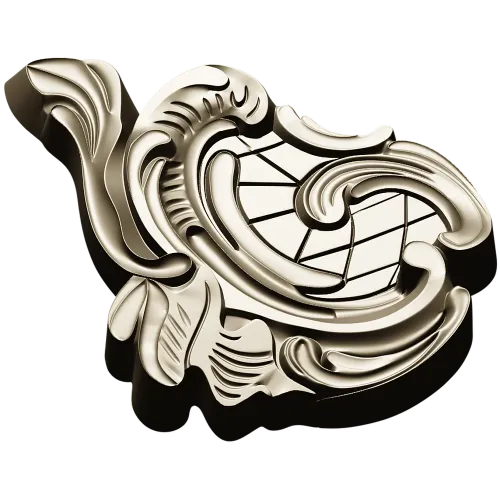 Rococo cartouche STL 3D model for CNC milling