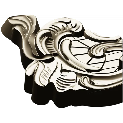 Rococo cartouche STL 3D model for CNC milling
