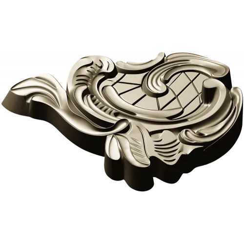 Rococo cartouche STL 3D model for CNC milling