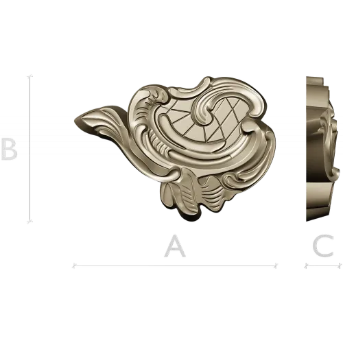 Rococo cartouche STL 3D model for CNC milling
