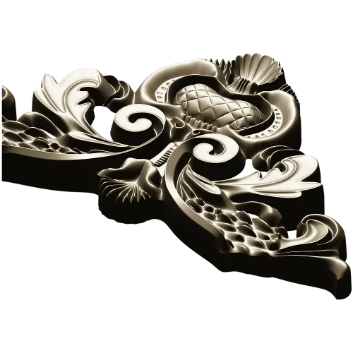 Декоративный картуш для фрезера - Королевский картуш (STL)