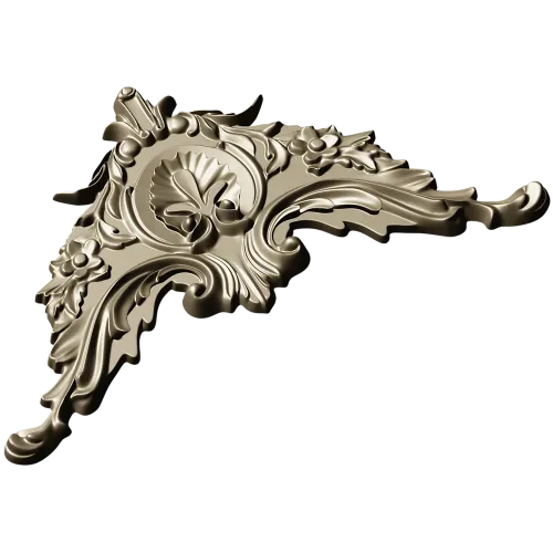 Rococo Corner Cartouche STL for CNC